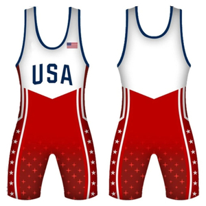 Singlet de Lucha Libre sin Tirantes, Sublimado Personalizado al por Mayor, Transpirable, de Secado Rápido, Tejido Clásico Ligero, Profesional, a Bajo Precio - Product Image 1