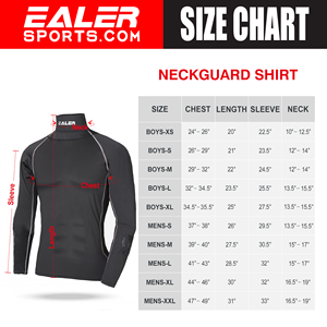 2026 EALER PROMOTION EXCEPTIONNELLE T-SHIRT DE COMPRESSION À MANCHES LONGUES POUR ADULTES NECKPROTECT Noir Respirant 100% Polyester pour le Hockey - Product Image 4