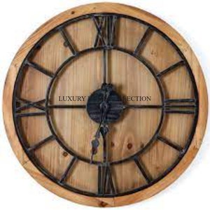 Relojes de pared de metal de aluminio decorativos de gran tamaño rústicos con detalles elegantes para cocinas y temas de decoración inspirados en casas de campo - Product Image 4