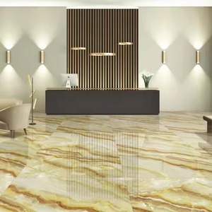 กระเบื้องปูพื้นเซรามิกขัดเงาสีดำลายหินอ่อนใหม่ขนาด60x120ซม. ดีไซน์ด้านบนเคลือบมันดีไซน์ใหม่ท่ามกลางสีเหลือง - Product Image 6