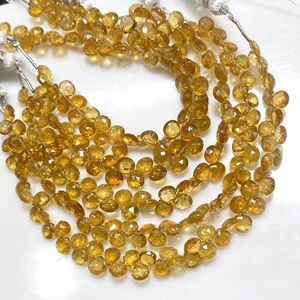 Alta calidad Fanta turmalina facetado en forma de corazón Briolette cuentas de piedras preciosas amarillas para la fabricación de joyas precio al por mayor - Product Image 1