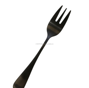 Fourchettes à dessert élégantes en métal noir Design moderne Ustensiles chics pour salle à manger contemporaine de qualité alimentaire - Product Image 5