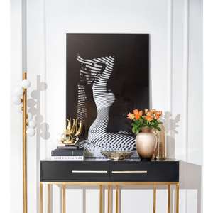 งานฝีมือเรือโลหะสีทองหรูหราพร้อมฐานไม้ ของตกแต่งบ้านสไตล์โมเดิร์นสำหรับห้องนั่งเล่น - Product Image 3