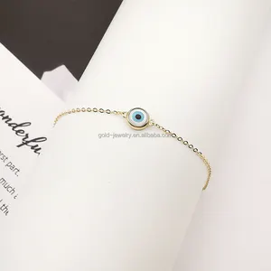 Gouden Armband Sieraden Groothandel Vrouwen Charm Armbanden Turquoise 14K Real Geel Goud Handel Assurance 2 Pcs