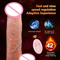 Godes en silicone vibrateurs jouets sexuels pour femmes chauffage électrique rétractable télécommande balançoire godes réalistes