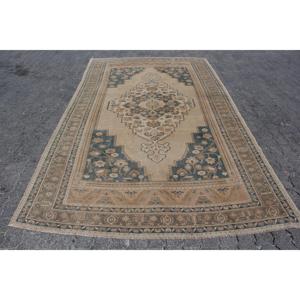 6.3x10.4 ft Turkish Rug, <b>Brown</b> Southwestern Vintage <b>Wool</b> Rug - Product Image 1