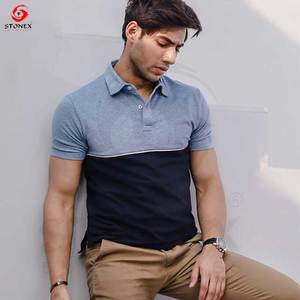 220gsm T-shirt polo en coton personnalisé avec col raide Polo pour hommes à manches courtes tricoté vierge à manches courtes chemises habillées pour hommes - Product Image 3