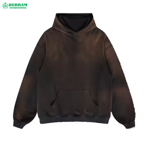Sweat-shirts à capuche en molleton 100% coton 400 GSM, poids lourd, effet vieilli, délavé à l'acide, respirant, séchage rapide - Product Image 5