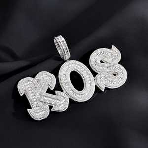 Pendentif Hip Hop personnalisé personnalisé Pendentifs en argent sterling 925 Pass Tester VVS Leb Grown Diamond Ice Out Lettre Nom Pendentif - Product Image 1