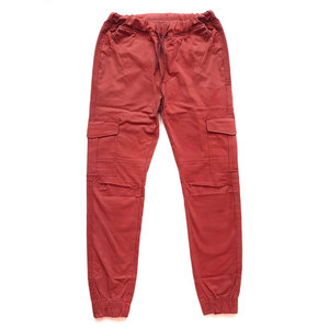 Vente en gros Pantalon cargo confortable en coton élastique personnalisé pour hommes et femmes brodé plat léger décontracté hiver droit multi-poches - Product Image 2