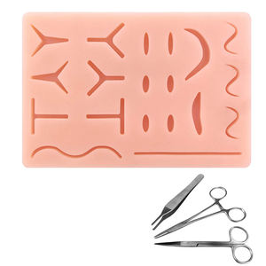 Kits quirúrgicos, 3 piezas, tijera de acero inoxidable, fórceps Adson, fórceps de aguja, juego de herramientas de bronceado de sutura para estudiantes - Product Image 2