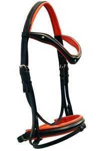 Brida cómoda de cuero de caballo acolchada con riendas gratis Diamante Doma DELUXE ANATOMIC CUERO ELEVADO - Product Image 6