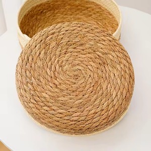 Handmade Woven Seagrass <b>Basket</b> Circular Organizing Tray for Snacks and Sundry Made in Viet Nam - Product Image 3