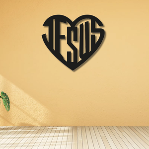 Croix murale en métal noir avec motif artistique linéaire Jésus pour la décoration murale moderne de la maison, décoration murale religieuse - Product Image 2