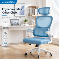 Silla Ergonómica de Oficina con Respaldo Alto de Malla, Ajustable en Altura, Giratoria, con Soporte Lumbar y Reposabrazos para Oficina en Casa