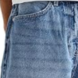 Short en jean bleu de vente chaude pour hommes 100% coton robuste taille moyenne décontracté Style droit Short en jean - Product Image 3