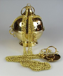 Quemador de incienso con cadena para el hogar, quemador de incienso redondo de Color dorado antiguo con acabado de plata decorativa - Product Image 4