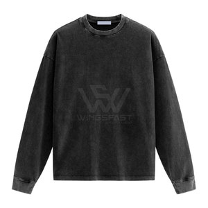 Vente en gros conception personnalisée Basics sweat-shirt délavé à l'acide pour hommes best-seller nouveauté sweat-shirt délavé à l'acide pour hommes - Product Image 1