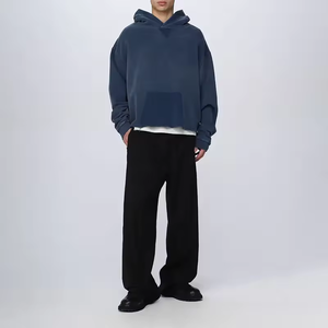 เสื้อฮู้ดขอบดิบของผู้ชายเสื้อผ้าแนวสตรีทโอเวอร์ไซส์ - Product Image 3