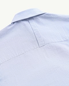 100% Premium Cotton Breathable Men's Short Sleeve <b>Seersucker</b> Striped Casual <b>Shirt</b> Autumn Decorative Label Relax Style Routine - Product Image 4
