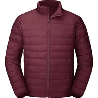 Chaqueta de Invierno Acolchada para Hombre, con Cierre, Cuello Alto, Mangas Largas, Diseño Casual con Logotipo Personalizado en la Parte Delantera, Acabado Sólido y Transpirable