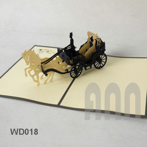 <b>Handmade</b> 3D Pop-up Wedding Invitation Card Lover Wedding Carriage for Birthday and New Year <b>Paper</b> Souvenir Greeting Card - Product Image 1