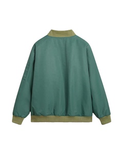 แจ็คเก็ตบอมเบอร์ผู้ชายดีไซน์ใหม่สำหรับฤดูหนาว คอตั้ง โลโก้ด้านหน้า ซับในไนลอนซาติน 100% สไตล์ไฮสตรีท - Product Image 2