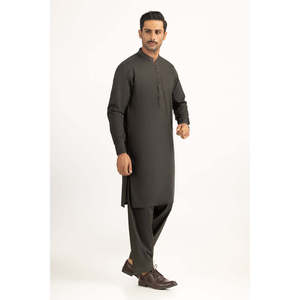 Kurtas Básicas de Algodón Gris con Corte Regular, Modelo de Verano para Hombre SK-BSC25-049 - Product Image 5