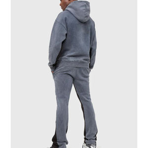 <b>Men's</b> Casual <b>Tracksuit</b> Sweatsuit 100% Cotton <b>Velour</b> Velvet Custom Windbreaker Flare Lightweight Sweat Suit For <b>Men</b> 2026 - Product Image 2