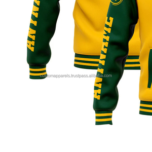 Chaqueta universitaria con estilo al por mayor, prendas de vestir exteriores para eventos a juego con cuello levantado y decoración bordada frontal, venta al por mayor - Product Image 5