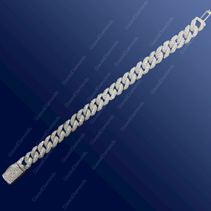 Nouveau style tendance Pass Diamond Tester Bracelet cubain Hip Hop en argent sterling 925 glacé avec des diamants Moissanite dans la clarté VVS - Product Image 4