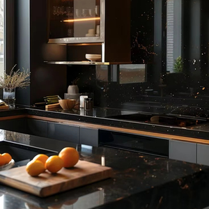 พื้นผิวหินแกรนิตสีดำของ Guangxi ที่ทันสมัยสำหรับพื้นผิวเคาน์เตอร์ห้องครัว - Product Image 1