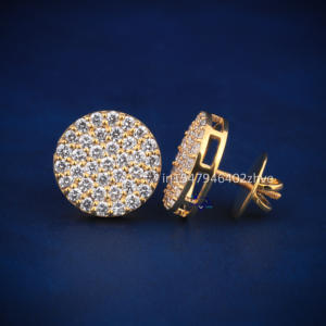 Pendientes de tuerca de círculo de diamante de moissanita de plata de ley 925, joyería fina de moda para mujer con diseño clásico - Product Image 2