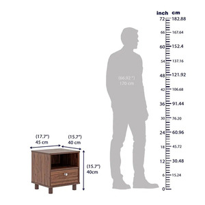 <b>Night</b> <b>Stand</b> Table Sofa Side Table Bedside Furniture in Mango Wood With Rosewood Finishes for Bedroom Living Room Office - Product Image 4