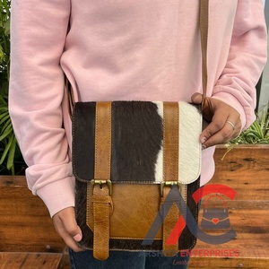 Bolso de Mano de Piel de Vaca Auténtica para Mujer, Bandolera con Correa Ajustable, Multiusos, Novedad - Product Image 1