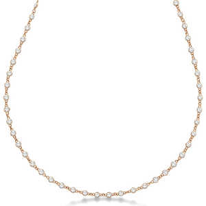 Collier Éternité en Diamant en Or Rose 14 carats avec 3,04 carats Élégant et Luxueux - Product Image 3