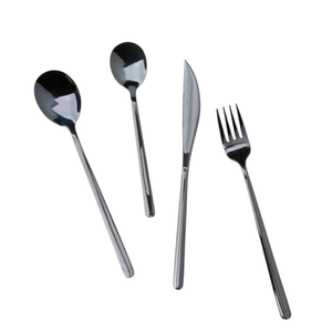Cadeau de mariage ensemble de couverts couteau en métal fourchette cuillère ensemble de couverts en acier inoxydable poignée unique ensemble d'argenterie en acier miroir - Product Image 1