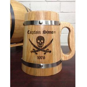 Taza rústica de madera hecha a mano para café, cerveza e hidromiel - Product Image 6