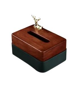 Boîte à mouchoirs en bois au design merveilleux Vaisselle écologique Boîtes de rangement à mouchoirs décoratives pour restaurants, hôtels et tables à la maison - Product Image 2