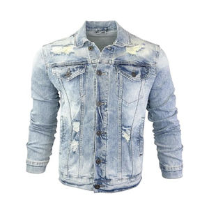 Nouvelle veste en jean décontractée de style vintage, vente en gros d'usine, hommes, respirante, antibactérienne, écologique, manches longues, 100% coton - Product Image 1
