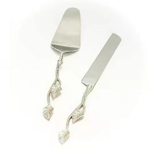 Ensemble de spatules à gâteau en métal minimaliste avec poignée décorative, couteau à dessert et pelle à tarte pour mariage, vaisselle de table - Product Image 5