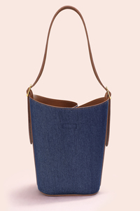 Bolso de Hombro Minimalista de Mezclilla para Mujer con Logotipo Personalizado y Ribete Color Bronceado, OEM ODM - Product Image 2