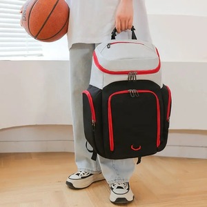 Sac à dos unisexe personnalisé pour équipement de sport pour jeunes Grand sac à dos d'entraînement pour basket-ball Volley-ball Football Football Polyester à fermeture éclair - Product Image 3