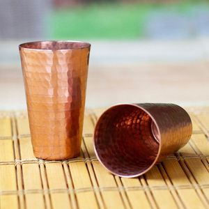 Verre à vin en cuivre aux détails complexes avec verre poli en cuivre pur au design simple de style antique - Product Image 6