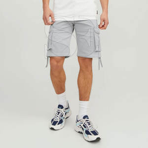 Pantalon cargo de style hip hop de couleur Gary clair pour hommes tailles personnalisées style fitness extensible avec poche pour vêtements d'été - Product Image 5