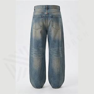 กางเกงยีนส์เดนิมทรงตรงแบบสั่งทำพิเศษสำหรับผู้ชาย สไตล์ลำลอง ทรงหลวม ฮิปฮอป วินเทจ สำหรับฤดูใบไม้ร่วงและฤดูหนาว แห้งเร็ว คุณภาพสูง สีสั่งทำพิเศษ รุ่นใหม่ - Product Image 2