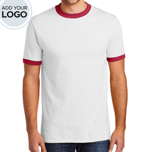 Logotipo personalizado Ringer camisetas 50/50 algodón/poliéster camisetas - Product Image 1