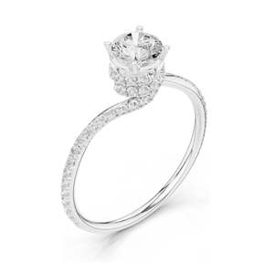 Bague de fiançailles en diamant de laboratoire rond brillant de 0,84 ct, clarté VVS-VS EF, or 18 carats, 14 carats, 10 carats et argent 925, rose, jaune - Product Image 4