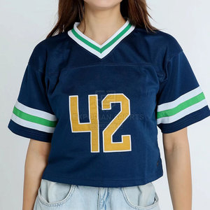 Top Corto de Fútbol Americano para Mujer, Diseño Nuevo 2025, Superventas, Ecológico, Transpirable, Manga Corta, Colores y Tallas Personalizables con Logotipo - Product Image 5