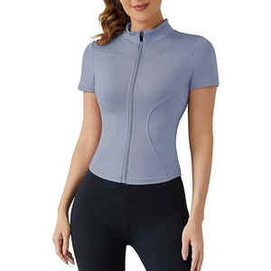 เสื้อแจ็กเก็ตกีฬาโยคะสำหรับผู้หญิงเสื้อออกกำลังกายแบบซิปรูด2025ออกแบบได้ตามต้องการ - Product Image 1